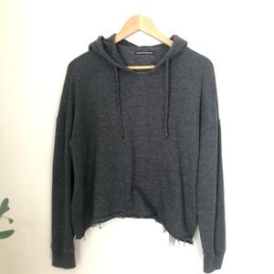 Brandy Melville distressed cropped hoodie
